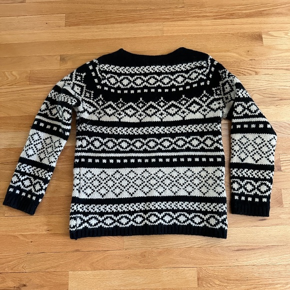 Eddie Bauer Lambswool Angora Rabbit Black and White Sweater Size Medium - Picture 3 of 8